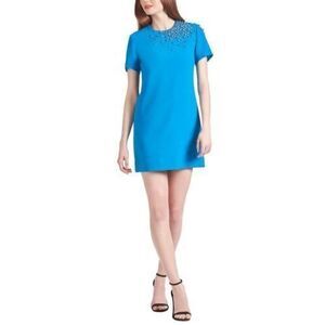 Sachin & Babi NWT Lauren Embellished Stretch Crepe Mini Dress Azure 6 MSRP $495‎